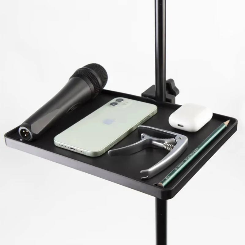 Yinyu TP260 Clamp-On Shelf for Music Stand 18.5x24.5cm Sheet Holder C-Clamp Fits Up to 3.5cm for Stage Rehearsal