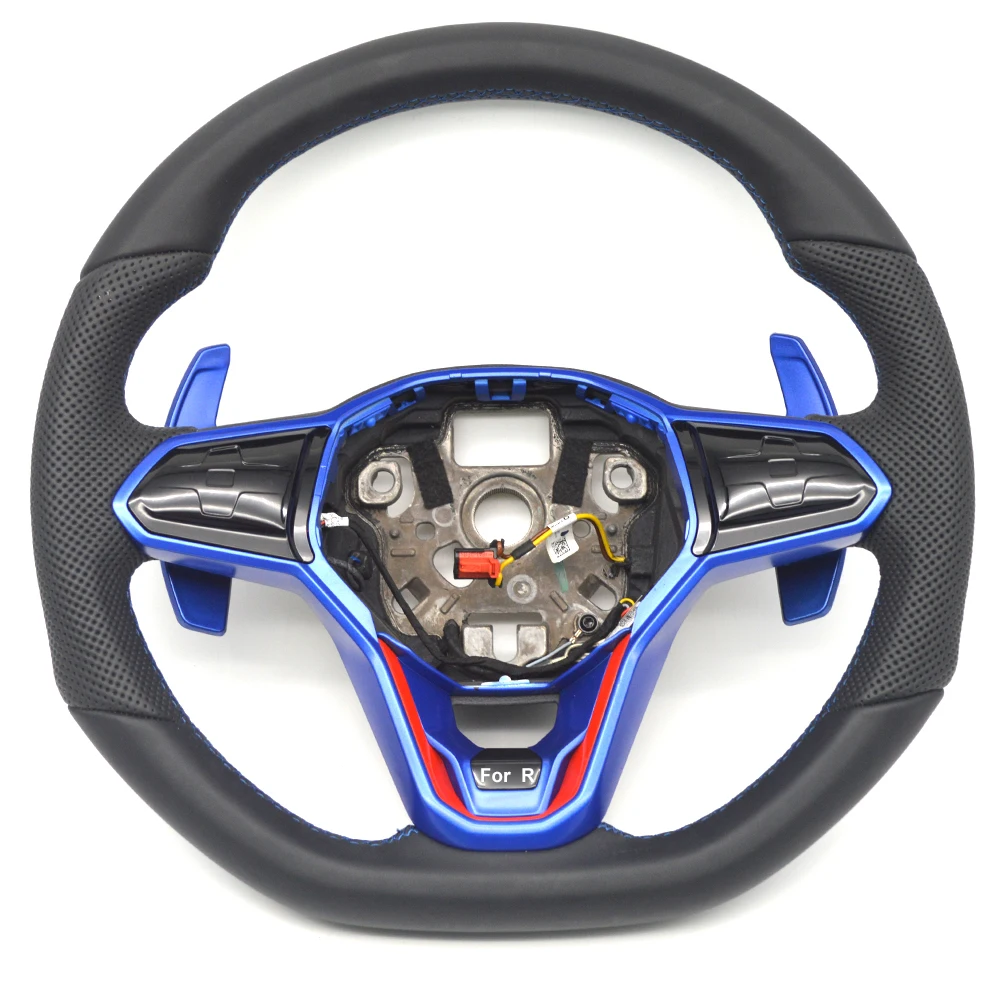 

For Golf MK8 R Touch Screen Paddles Heating The Steering Wheel Assembly Colorful R Label Blue Paddles