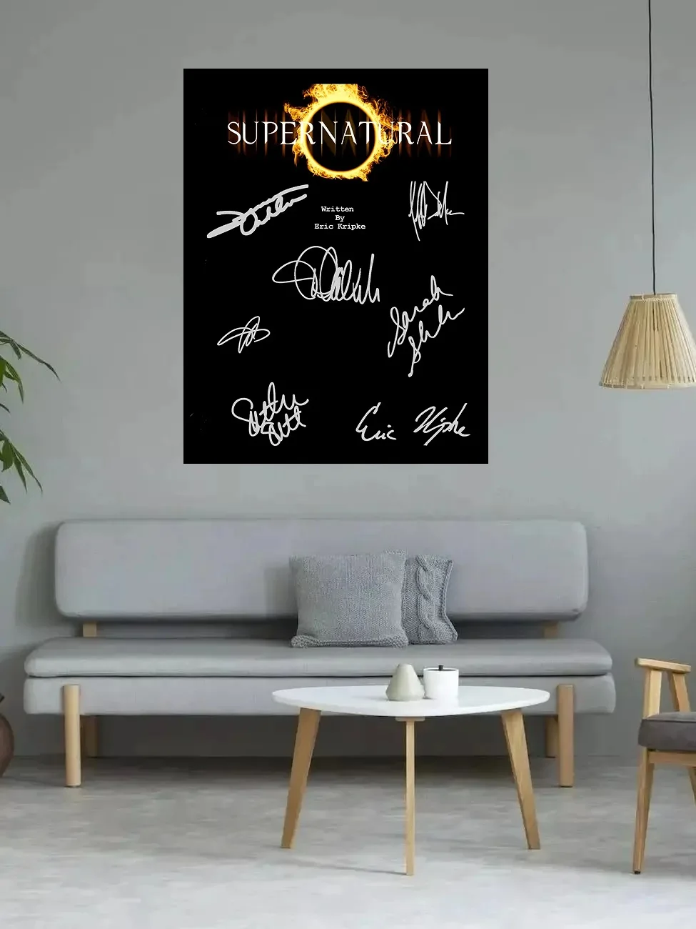 Supernatural TV Autographed Signed, Print Art Canvas Poster, For Living Room Decoration, Home Wall Decor Picture