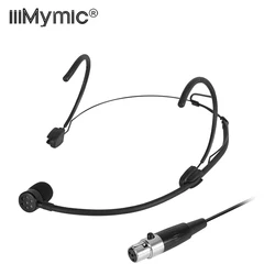 iiimymic Uni-directional Black Headset Microphone 4 Pin XLR TA4F Singing Headworn Mic For Shure Wireless BodyPack System