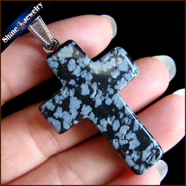 40x28x10 mm Big Cross Necklace Natural Gem Stone Crystal Opal Agates Cross Pendants Charms fit Necklaces Jewelry Making GS213H