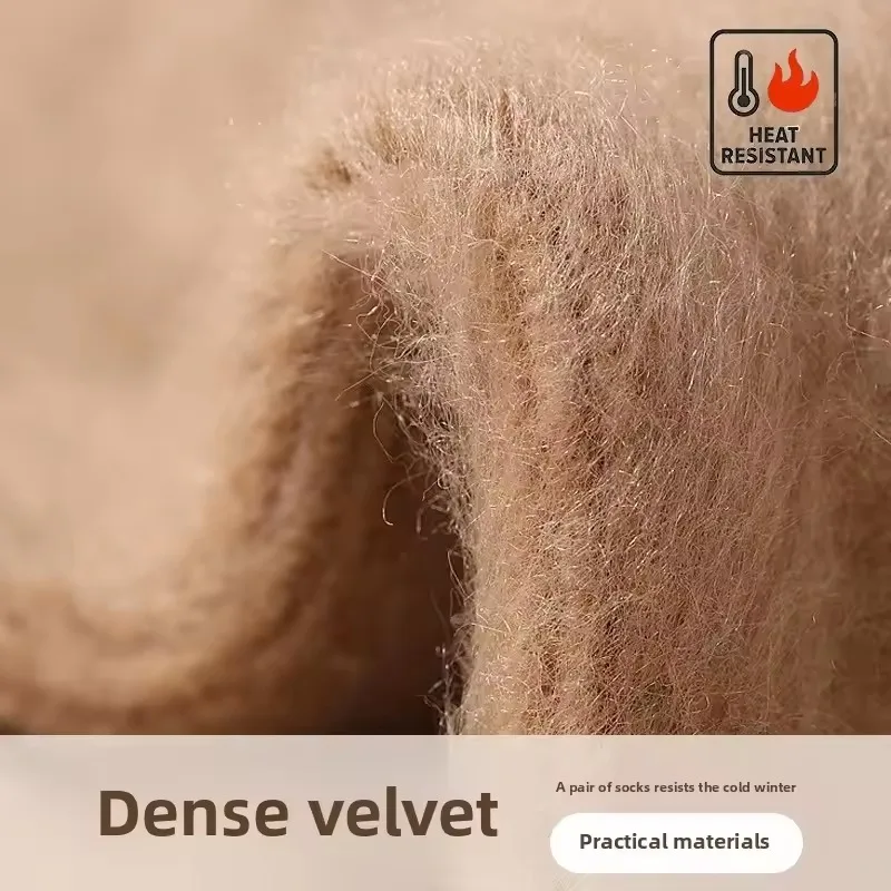 冬のサーマルソックス男性用厚みのあるフリース裏地ロングソックスカシミア感触保温防寒暖かい靴下アウトドアスキー