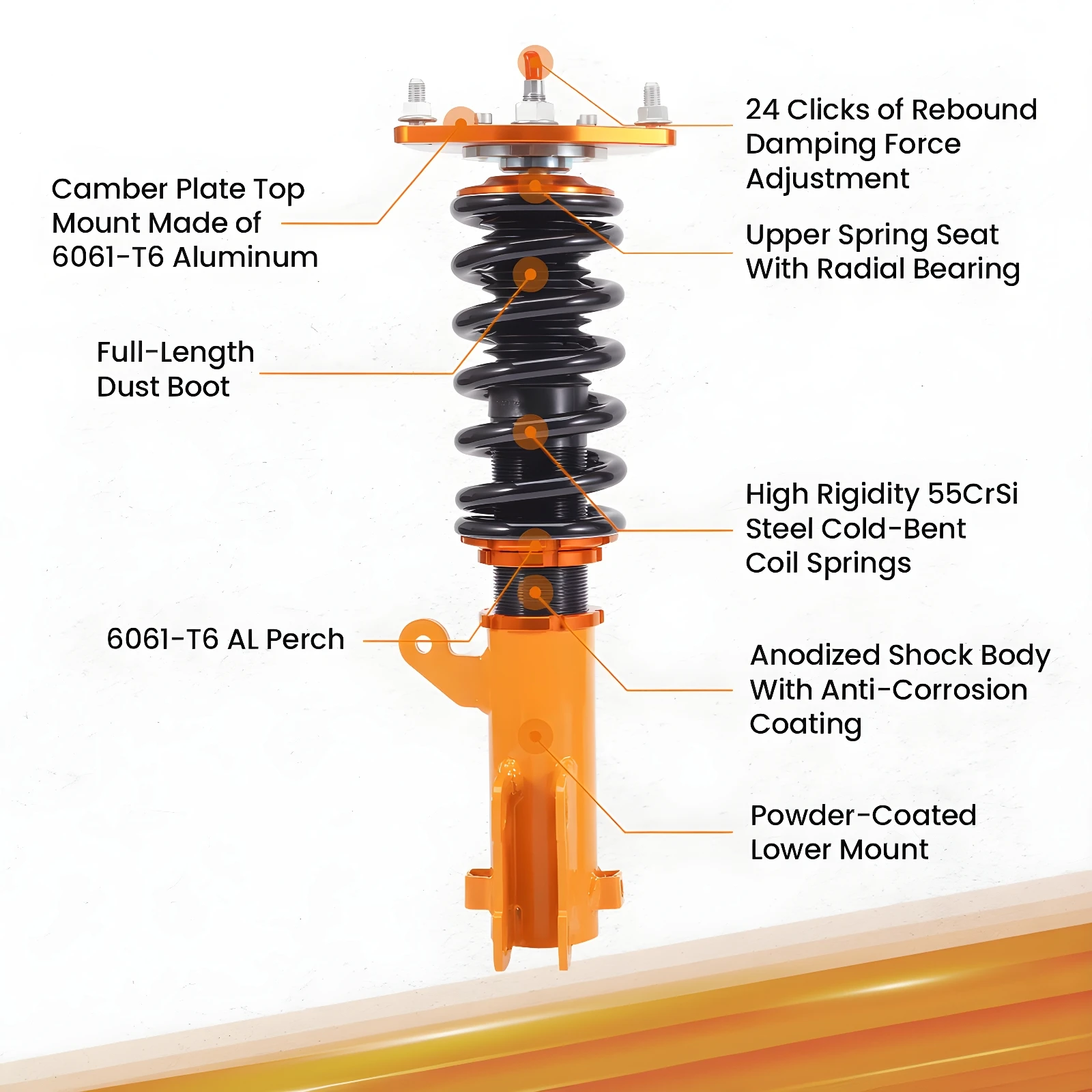 Coilovers Adjustable Shocks Absorbers For Mitsubishi Eclipse 3rd-Gen 2000-2005