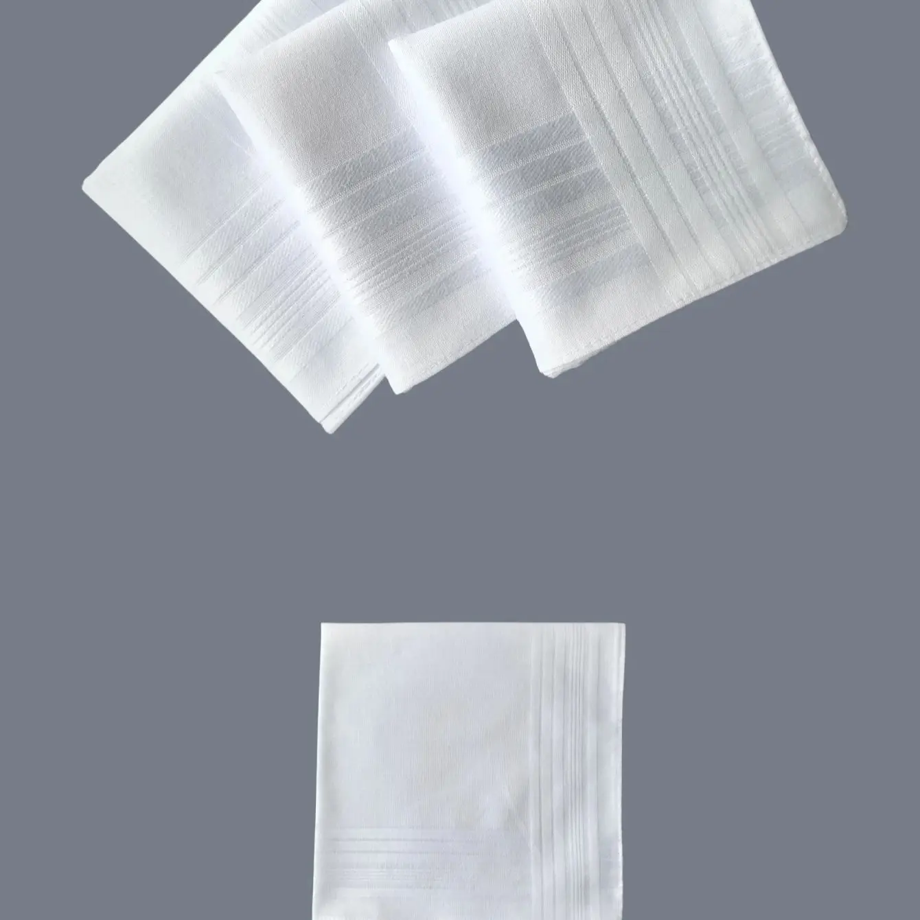 

Thin feel 6PCS pure cotton white handkerchief satin satin gentleman handkerchief suit school DIY doodle supplies solid color