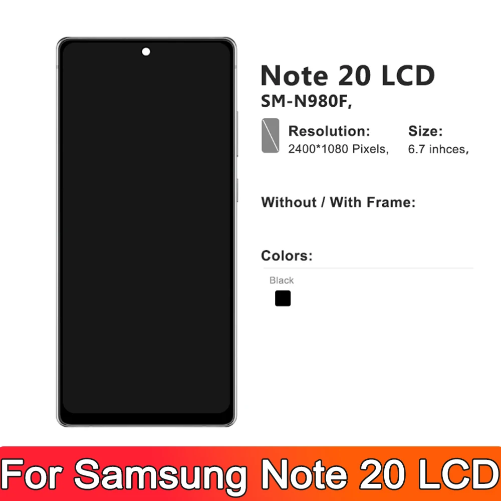 OLED Per Samsung Galaxy Note 20 5G N980 N980F N981 N981F N981B N981U N981U1 N981W Display LCD Touch S23U Display OLED Con Cornice