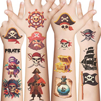 10pcs Cool Pirate Series Tattoo Stickers Cartoon Anime Child Temporary Tattoos Sticker Pack Toys Funny Kids Birthday Reward Gift