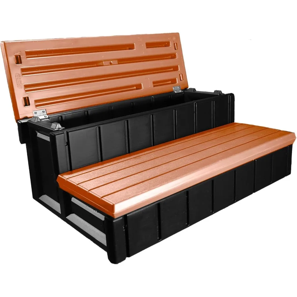 

Two Tier 36" Wide Storage Hot Tub Step: Durable, Multi-Functional, Non-Skid Spa Steps, Easy Installation,