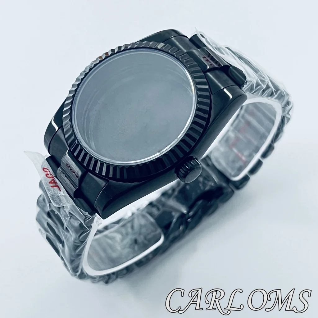 Top Watch Parts Black 36mm 40mm NH34 NH35 NH36 NH70 NH72 4R35 ETA 2824 PT5000 Watch Case With Sapphire Glass 10ATM Waterproof