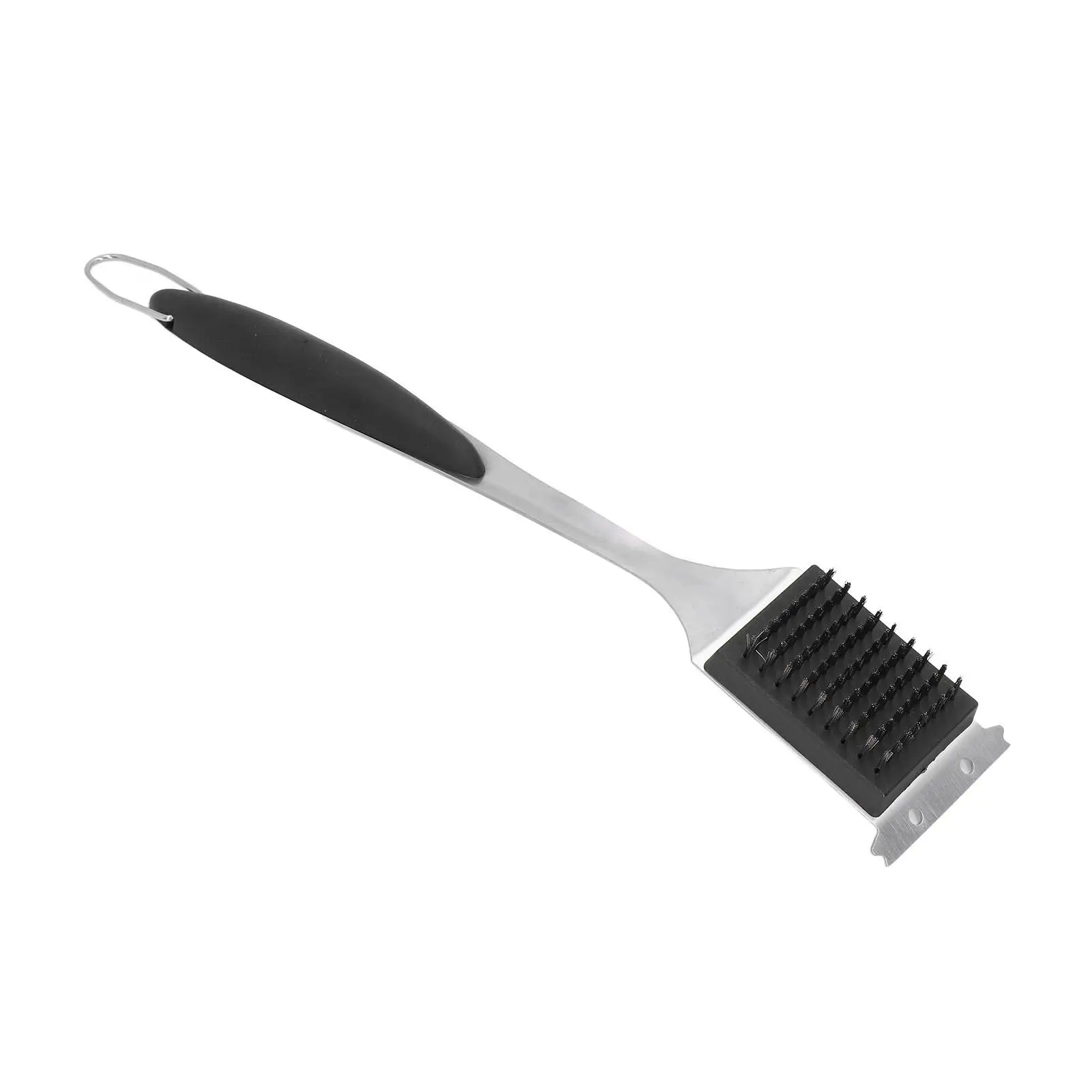 Stainless Steel Grill Brush & Scraper with Long Handle - No Scratch Basting Oil Brush for bbq Cleaning - Portable for bbq Tool