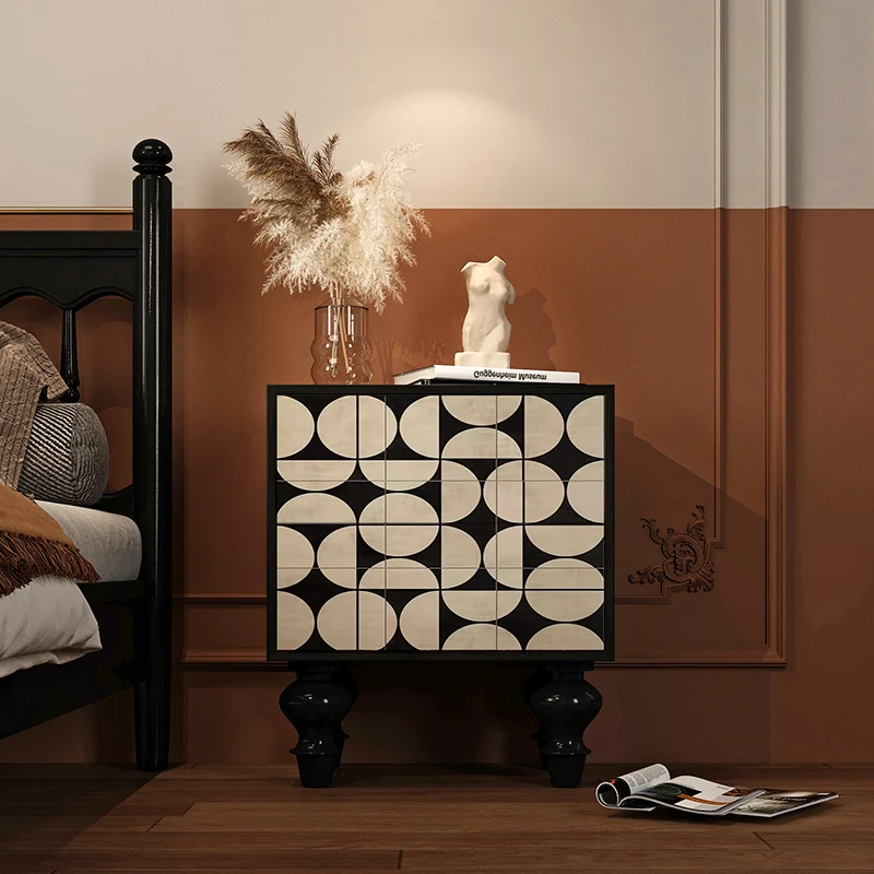 bedside table, sofa side, living room free installation chest, bedroom, bedside French storage locker for home use