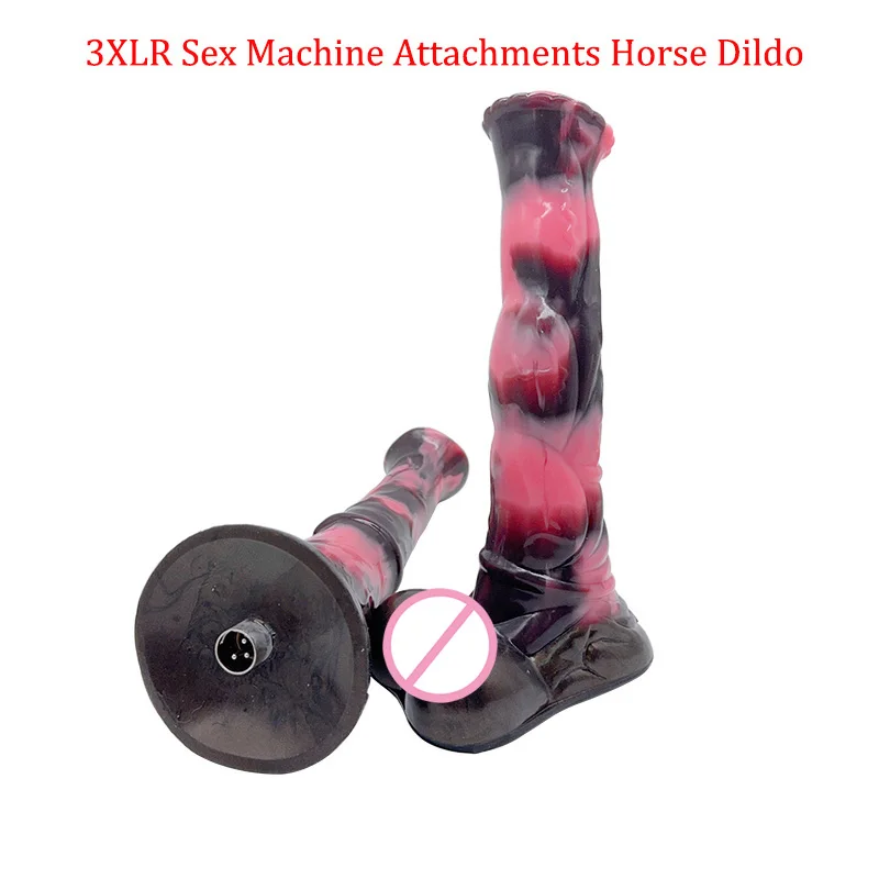 Sex Machine Attachments 3XLR Port Huge Liquid Silicone Realistic Horse Dildo sex adult Toys Accessories for Quick Air Connector