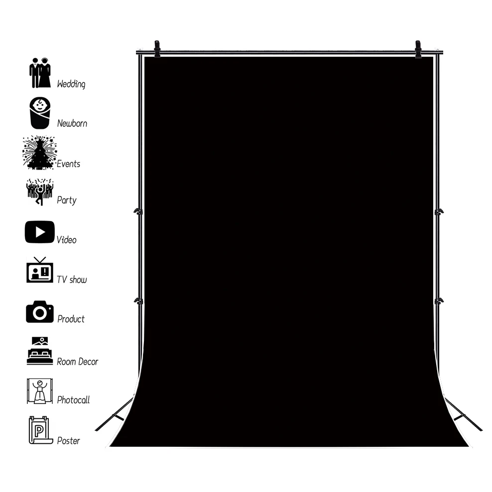 Black White Solid Color Backdrop Blue Pink Wedding Kids Baby Shower Birthday Party Custom Photography Background Photo Studio