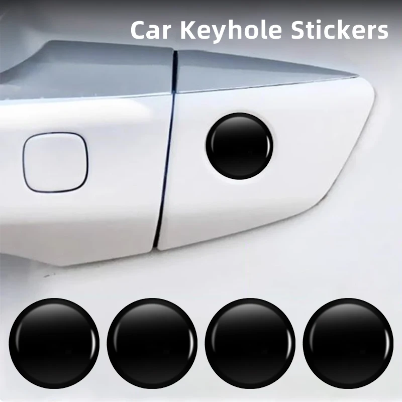Car Door Lock Hole Sticker Door Keyhole Trim Protective Stickers 4Pcs Decoration Cover Ring Protection Auto Door Accessories