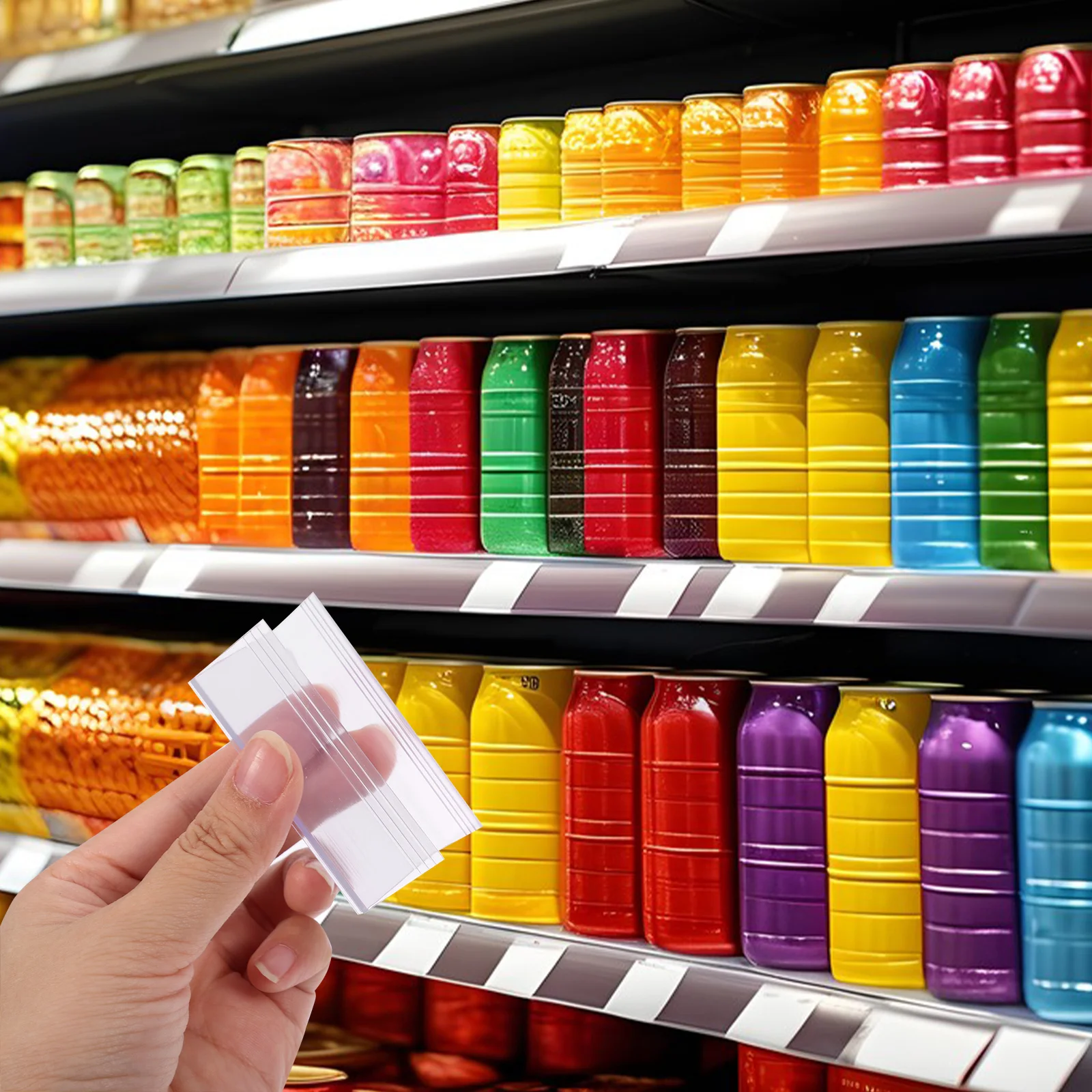 

50Pcs Clear Label Holders for Wire Shelves Plastic Shelf Tags Reusable Ticket Holder for Supermarket Shelf Sign Organization
