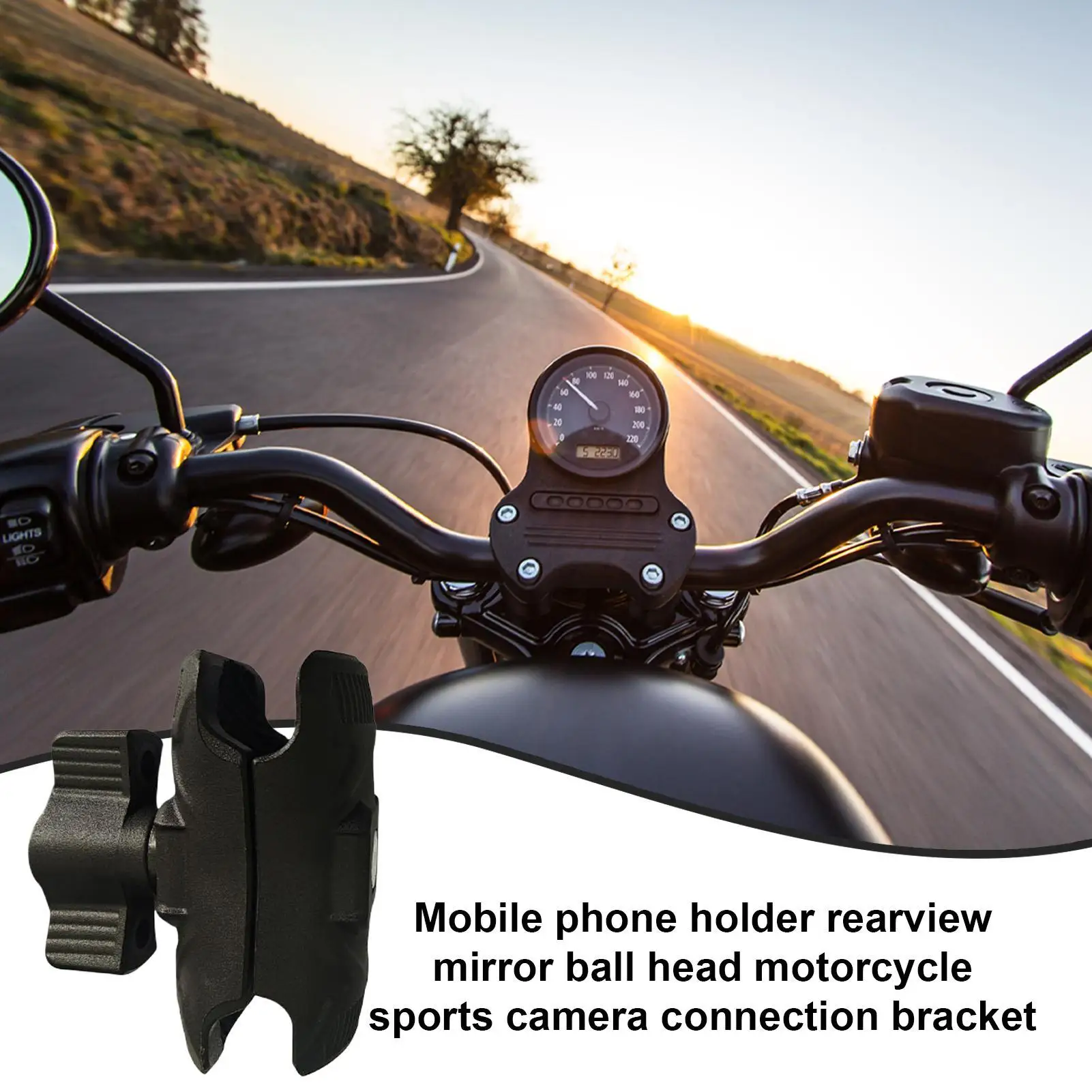 Motorcycle Handlebar Clamp Mount Base Ball Head Clamp Mount Base For Cycling Alloy Support 360-Degree Rotation For Urban Road
