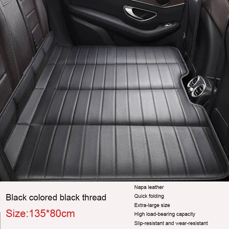 New Car Travel Bed for Rear Seat Foldable Sleeping Pad for Car Traveling Wear-Resistant PU Travel Mattress for Suv Sedan