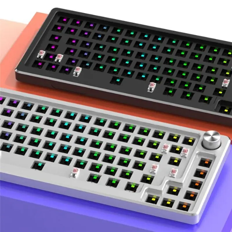 A60F-83 teclas Kit de teclado mecánico de aluminio con cable RGB intercambio en caliente teclados para juegos multifunción de Metal personalizados