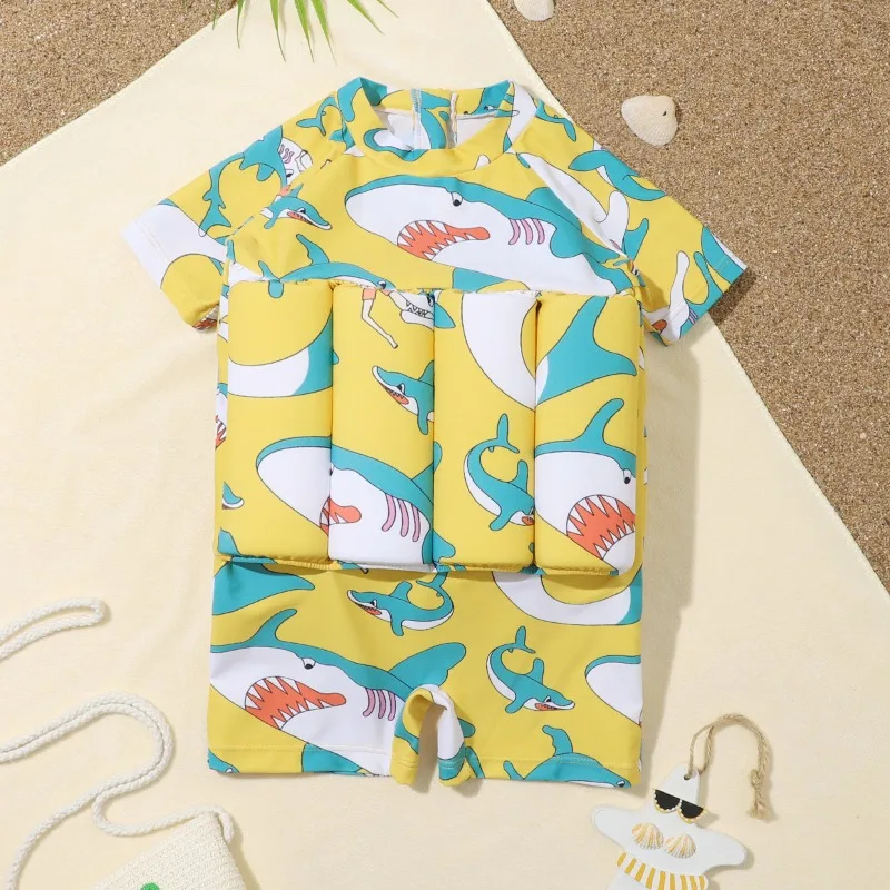 

New Children's Swimsuit Men's Medium and Small Children's One-piece Infant Baby Boy Swimsuit Buoyancy