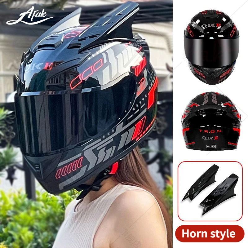 

Motorcycle Bluetooth Helmet, Knight Motorcycle Horn Helmet Summer Sunscreen Black Tea Lens Breathable Comfortable Full Helmet