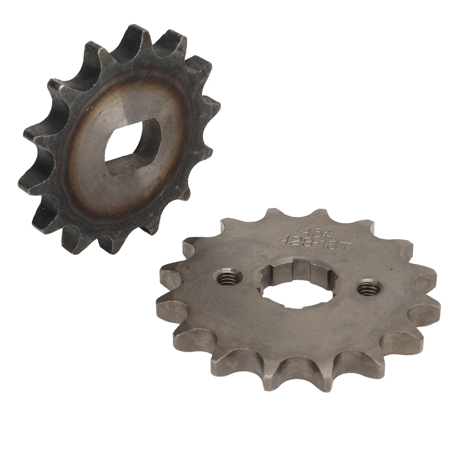 428 16T 20mm ضرس الكربون الصلب 14T 12X17mm H ثقب ضرس الكربون الصلب للمحرك #1