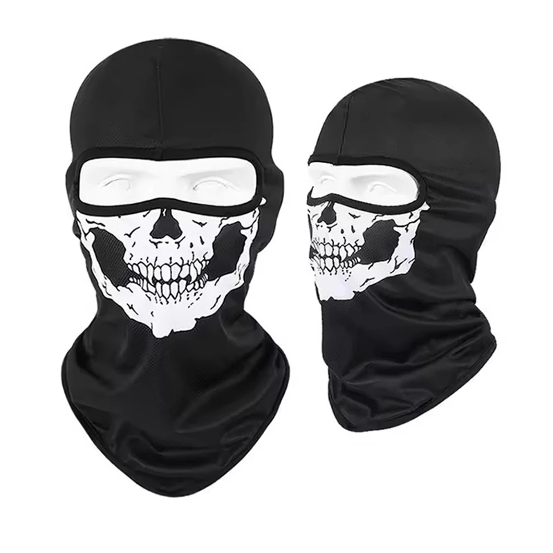 AliExpress Full Face Mask Bike Outdoor Cycling Mask Black Ghosts Print Balaclava with Skull Printed for Motorcycle Headgear Cap