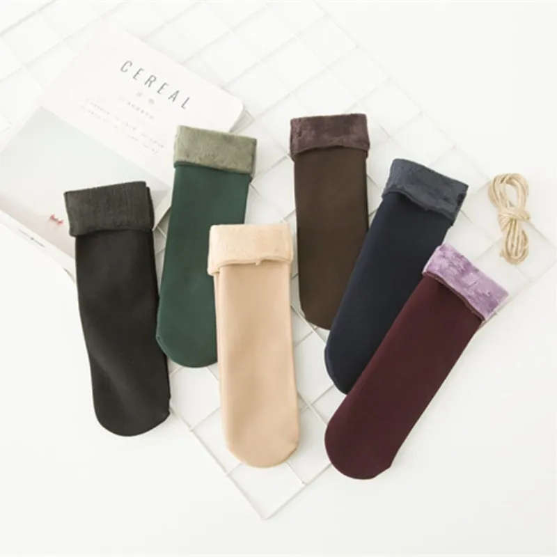 Jeseca Warm Women Socks Thicken Thermal Wool Cashmere Snow Winter Socks Unisex Seamless Velvet Female Boots Floor Sleeping Socks