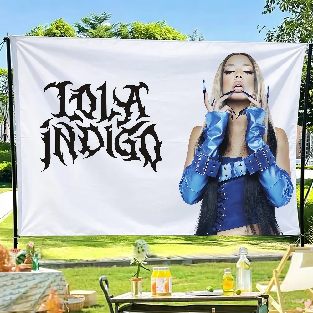 Singer L-Lola I-Indigo Flag Tapestries  For Classroom Dormitory Camping Picnic Party Cheering Home Indoor Outdoor Decor