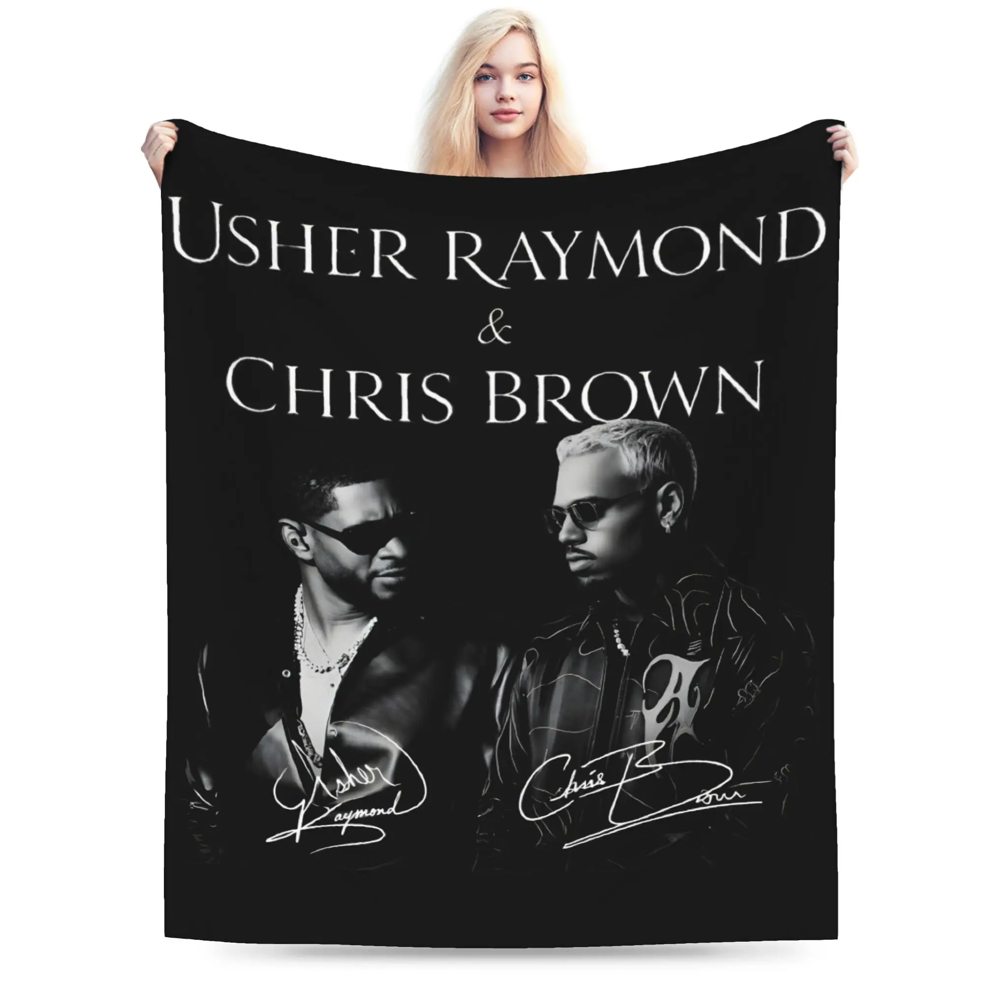 Soft Blankets Boy Girl Decorative Chris Brown And Usher The Rb Tour Throw Blanket  Raymond And Brown For Couch Chair Sofa Bed
