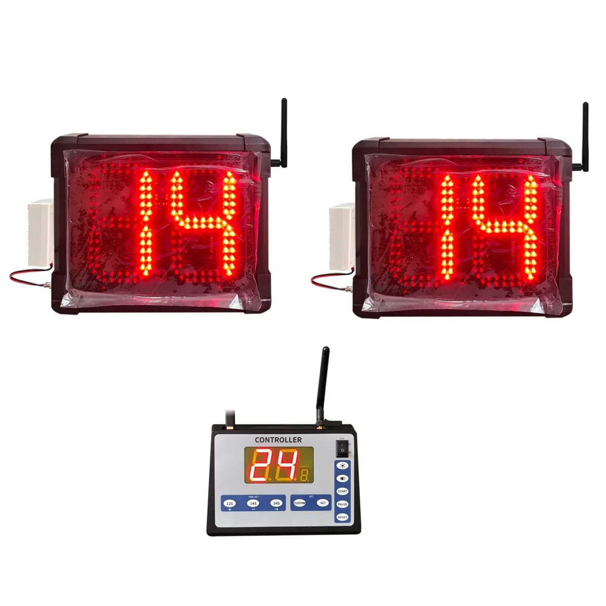 Portable 8-inch Basketball Shot Clock Timer Custom 12/24/25/30/35/40/60 Seconds Countdown Shot Clock With Buzzer & Controller