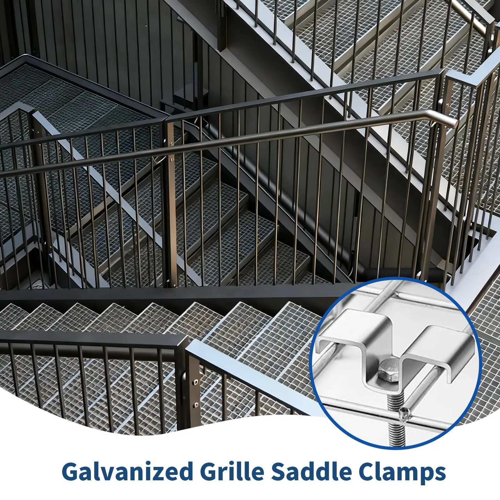 Grating Saddle Clip 25-Piece Heavy Duty Metal Bar Grating Saddle Clamp Weather Proof Fastener for Installation Treads Bridge