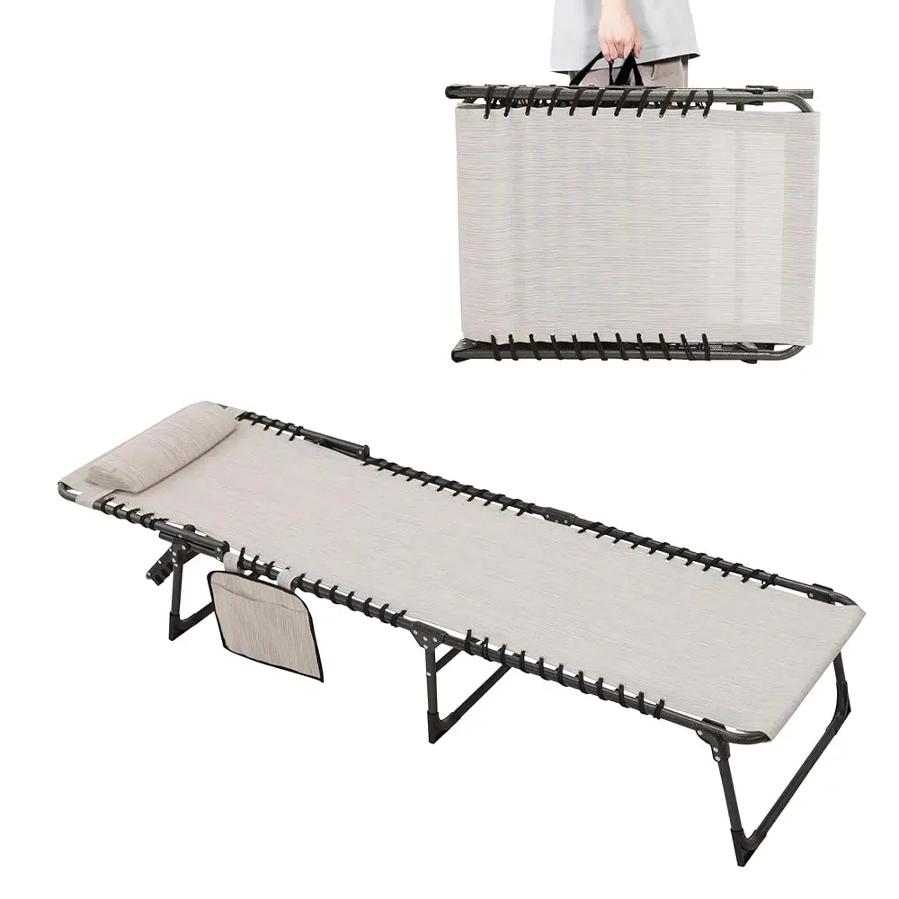 

Chaise Lounge Chair With Upgraded Adjustable Sun Lounger For Outdoor Outside 5-Position Lawn Patio Pool Beach Sunbath, Beige