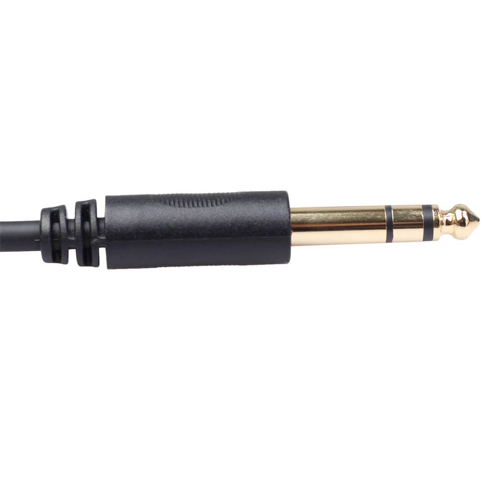 6.35 Mm Male To 2 6.35 Mm Female Adapter 1/4 Inch Stereo Y Splitter Audio Cable Black For Electronic Piano Mixer Microphone