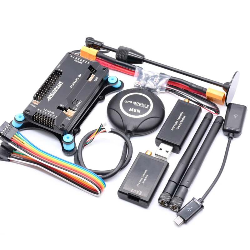 APM2.8 APM 2.8 flight controller+M8N GPS +power module+gps stand+shock absorber + Radio Telemetry for RC Quadcopter Multicopter