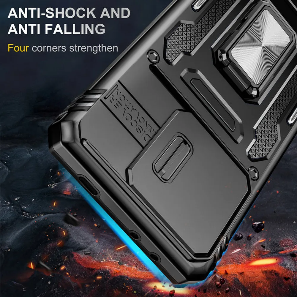 

Противоударный чехол для Xiaomi 14T Pro 5G Armor Camera Slide Ring Задняя крышка для Xiaomi 14T Чехол Mi 12X 12S 12 11T Pro 14 T Funda