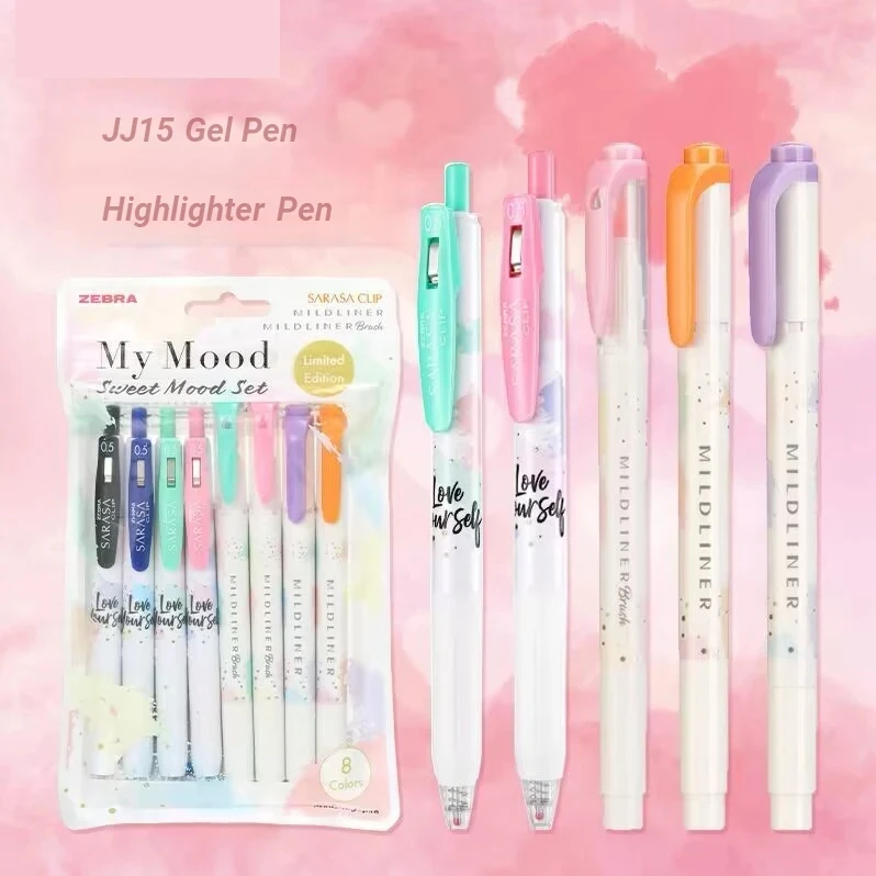 

8pcs/set JJ15 Gel Pen My Mood Series WKT7 Highlighter Pen 8 Color Limited Set Japanese Stationery