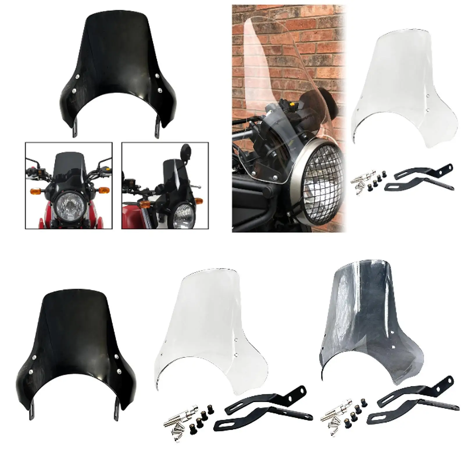 

Motorcycle Windscreen Windproof Protector Durability Large Sturdy Front Fairing