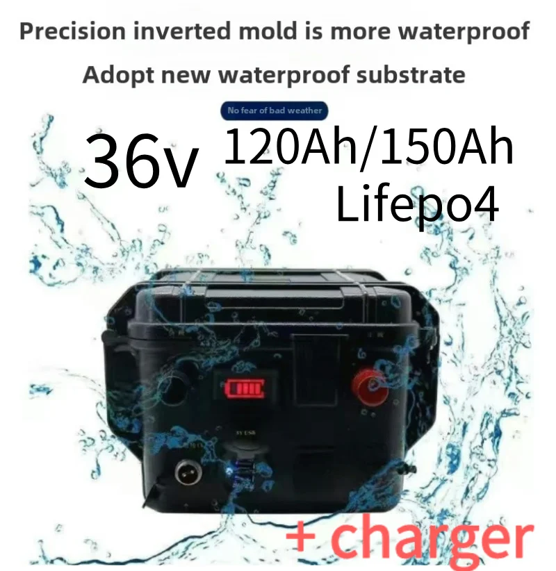 

Whatproof 36 В 150 Ач lifepo436 В 120 Ач lifepo4 литиевая аккумуляторная батарея для 1500 Вт go cart велосипед скутер лодка + зарядное устройство 10 А