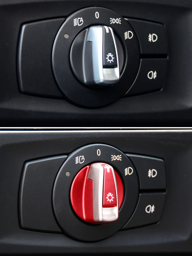Capuchon de bouton de bouton de phare rotatif de commutateur de phare avant de voiture pour BMW série 1 3 X1 E84 E87 E88 E82 E90 E91 E92 E93 61316932794