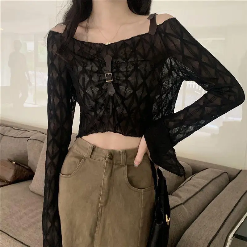 

Шикарная тонкая футболка с длинным светом на одно плечо для женщин, горячая девушка, Sle для домашнего использования, защита от солнца, длина, без бренда, зарегистрированная