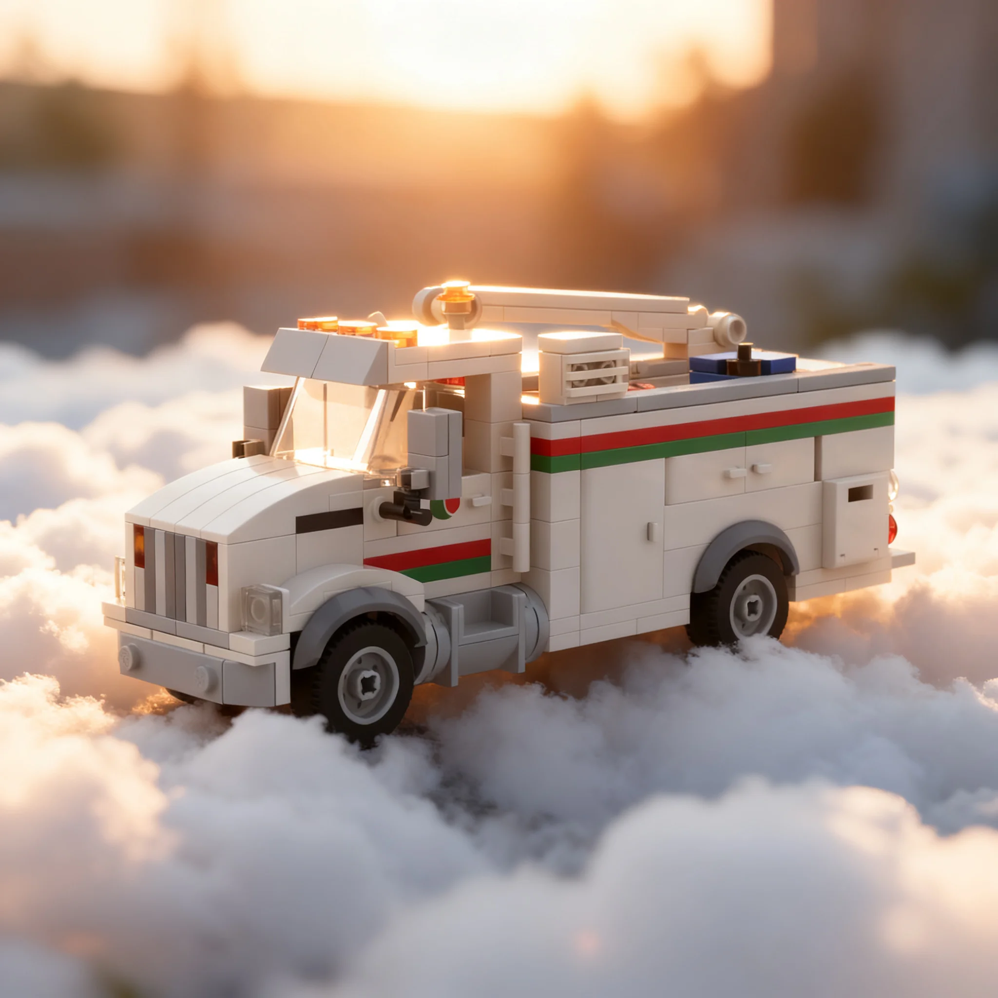 292pcs MOC Octan Service Truck Model Building Blocks Architecture Toys Christmas Gifts Kids Assemble Creative DIY Education