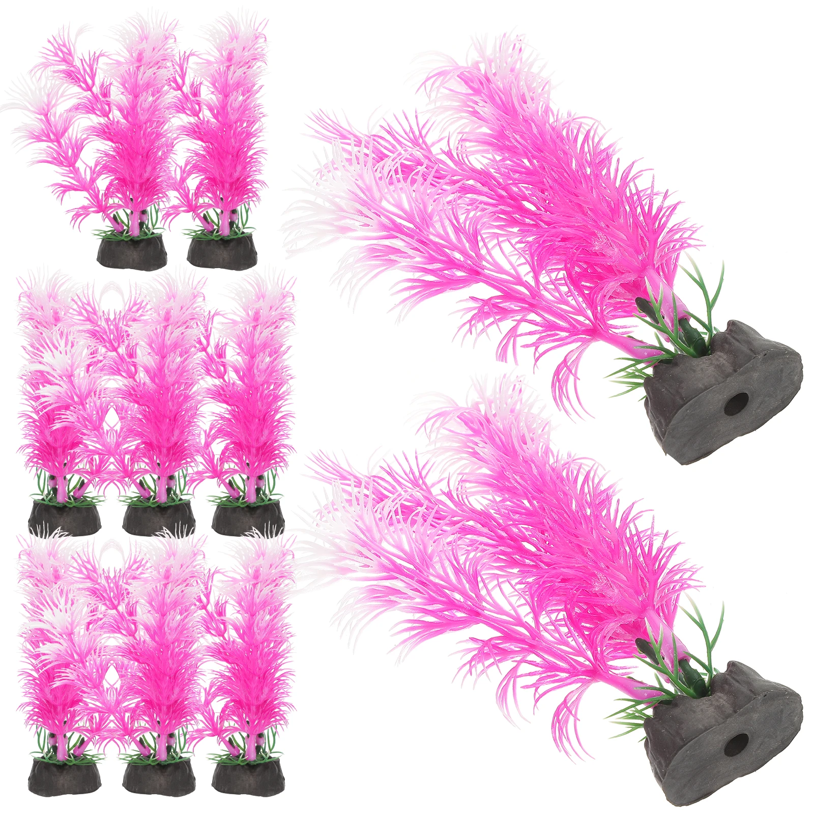 

10Pcs Decorative Aquarium Grass Artificial Plant Plastic Fish Tank Grass Landscape Aquarium Decor for DIY Aquatic Plant