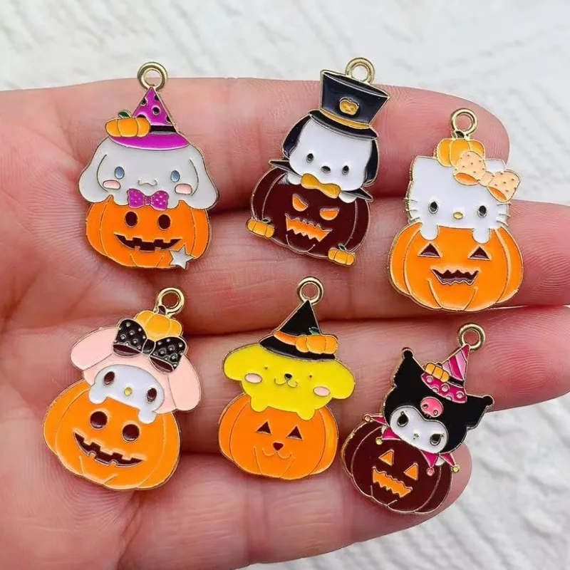 10pcs Cartoon Enamel animals Pumpkin Charms Halloween Pendant Fit Necklaces Handmade Jewelry Finding Supplies