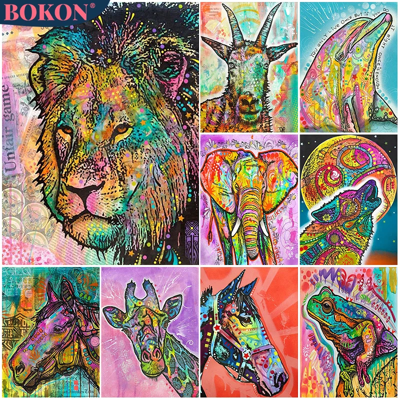 

5D Diamond Painting Kit Wolf Elephant Animal Mosaic DIY Lion Diamond Embroidery Rhinestone Cross Stitch Kit Home Decoration