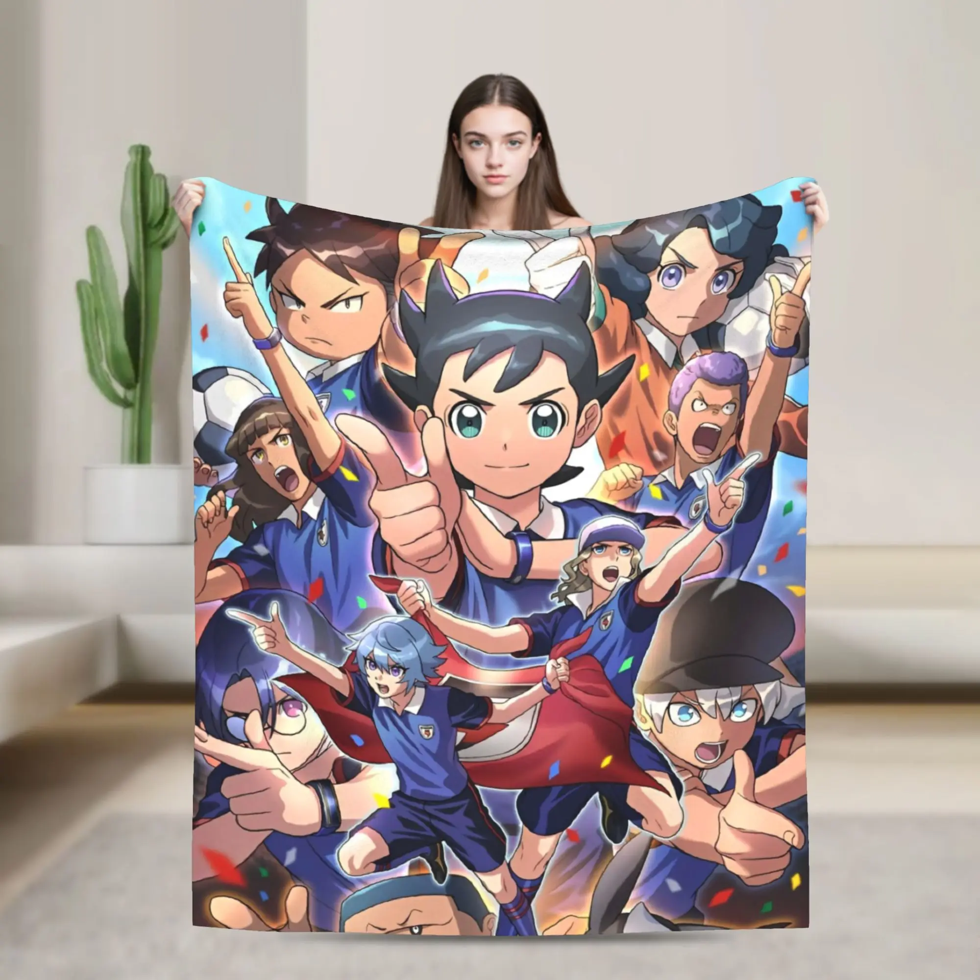 

Inazuma Eleven Blanket Anime Video Game Fuzzy Vintage Warm Throw Blankets for Home Restaurant Textile Decor,