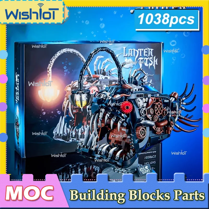 機械式ランタン魚 7042 モデルビルディングブロック 1038 個組立機械シリーズ装飾品 MOC レンガ DIY おもちゃキッズギフト