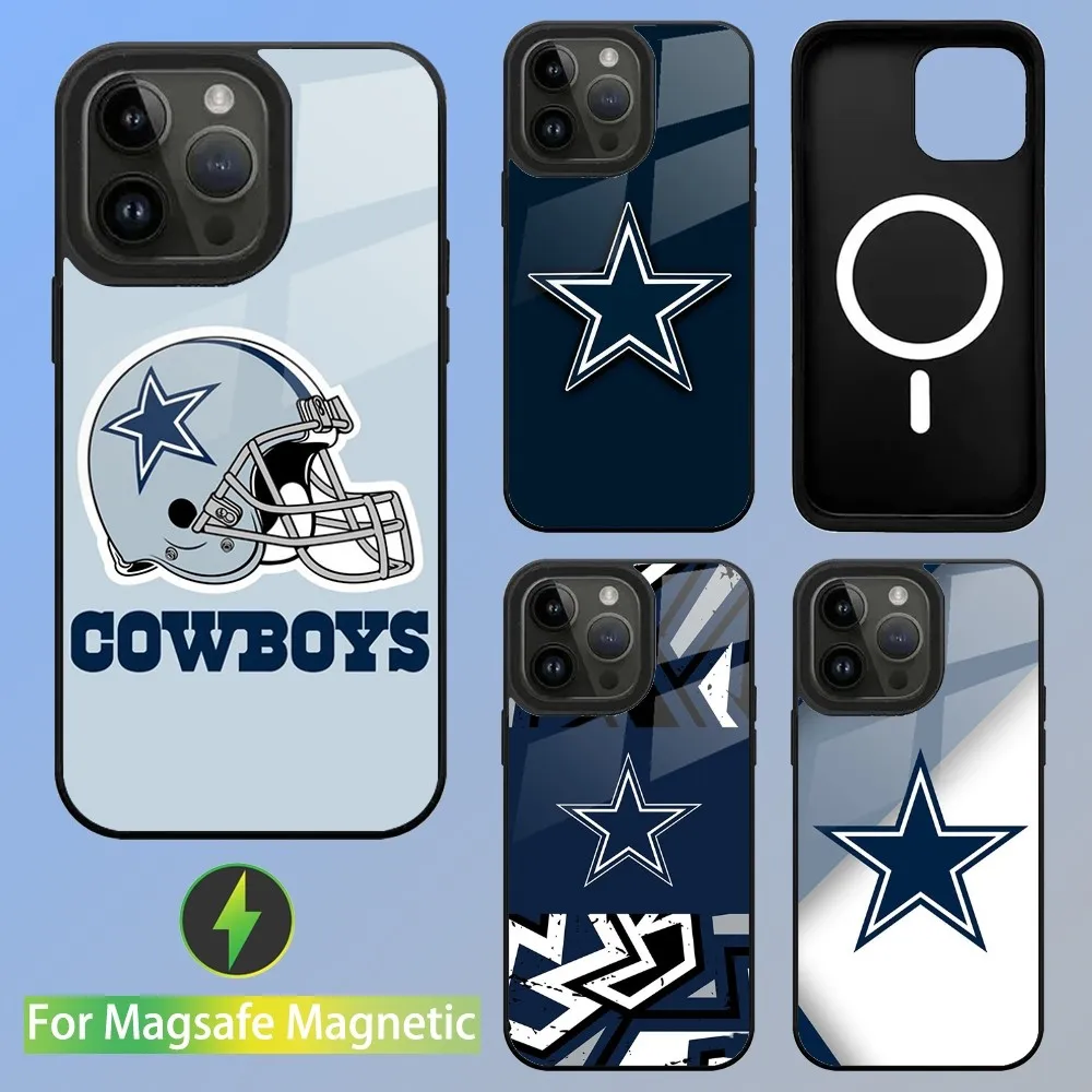 Blue Star D-dallas c-Cowboys-S Phone Case For iPhone 16,15,14,13,12,11,Plus,Pro,Max Mini Magsafe Magnetic Wireless Charging