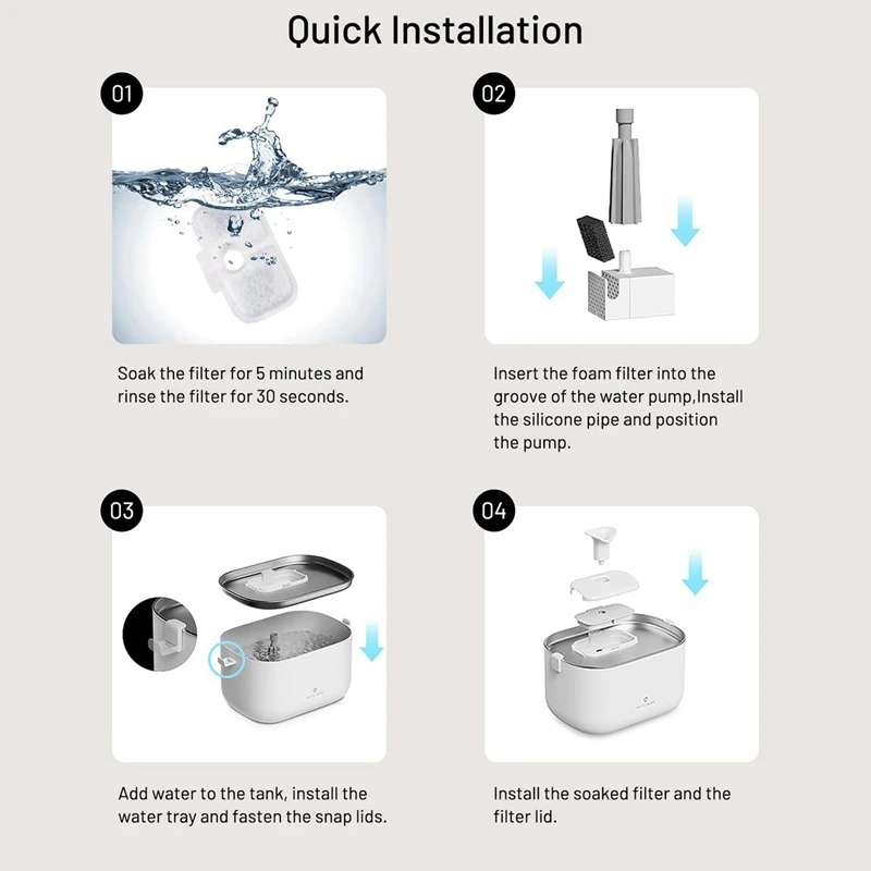 Dockstream用の交換用フィルター,ワイヤレス猫と水用の噴水フィルター,ペットフィルター,pwf005 plwf115 wf105,24パック