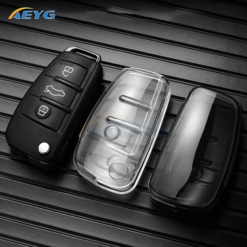 TPU Car Remote Key Case Cover Shell Fob For Audi A1 A3 8P 8L A4 A5 B6 B7 A6 A7 C5 C6 4F Q3 Q5 Q7 Q8 TT S3 S4 S6 RS Accessories