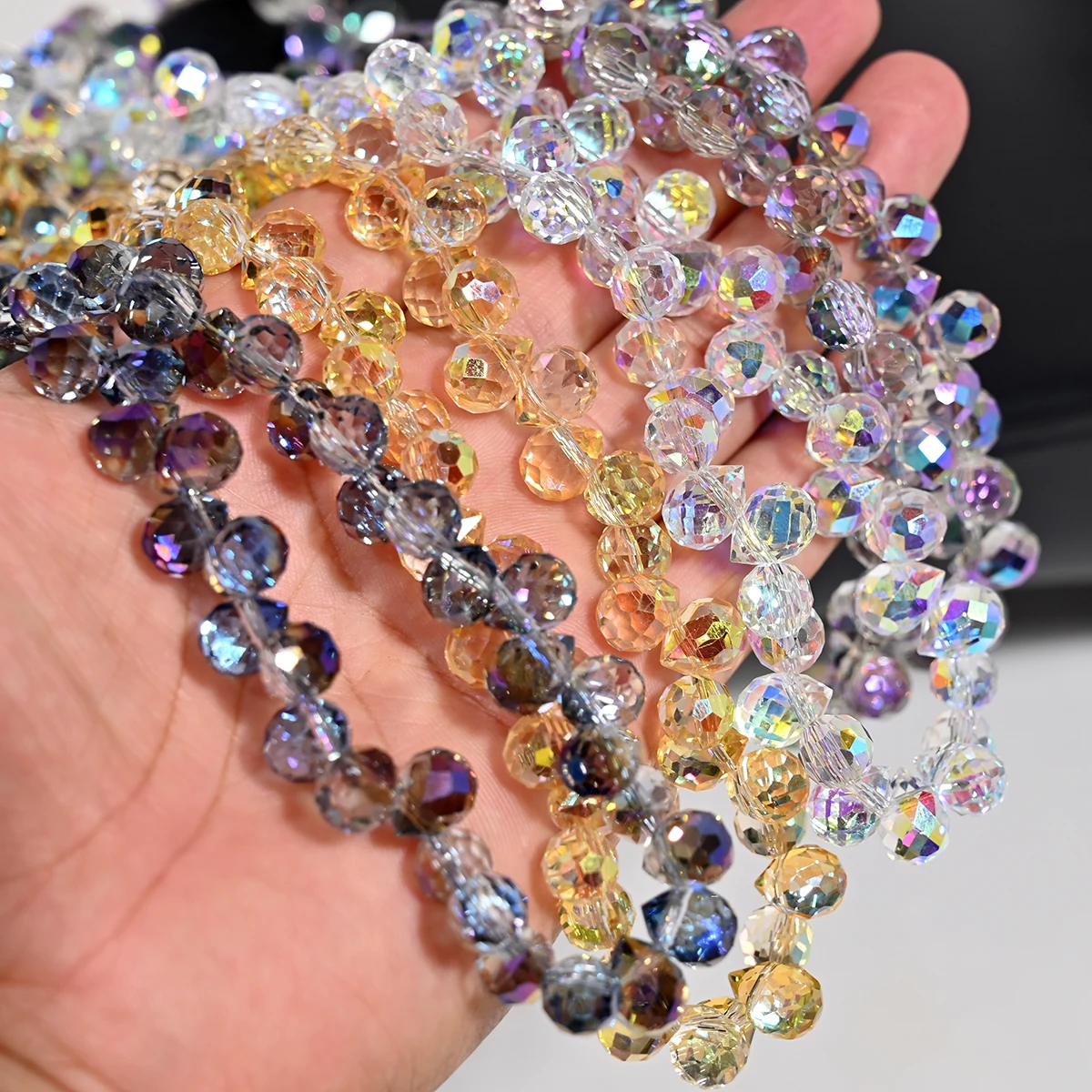 10*8mm Kristall Erdbeere Perlen 88Pcs Hohe Qualität Glänzende Facettierte Glas Perlen für Ohrring Haar Schmuck DIY machen Zubehör