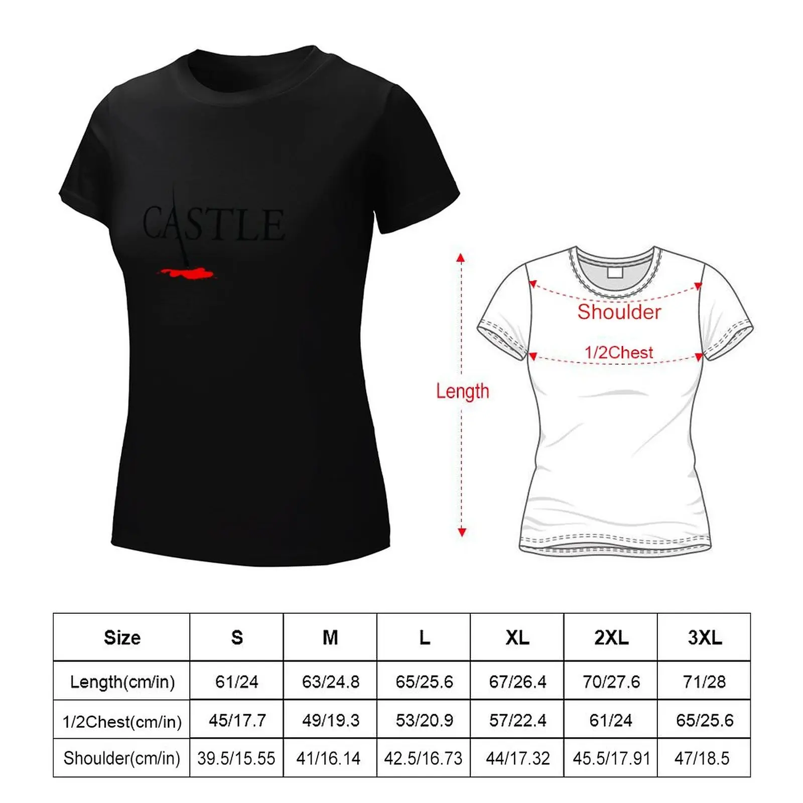 Castle Logo T-Shirt funny cute tops rock and roll t shirts for Women